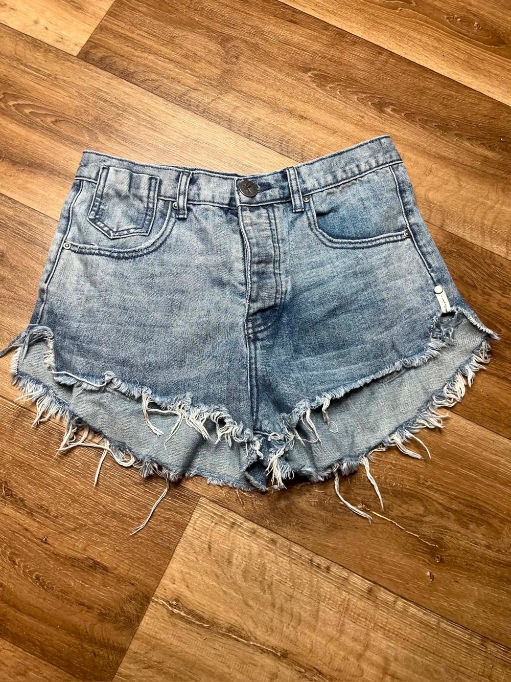 One By One Teaspoon Cut Off Shorts Women Size 26 Medium Blue Denim